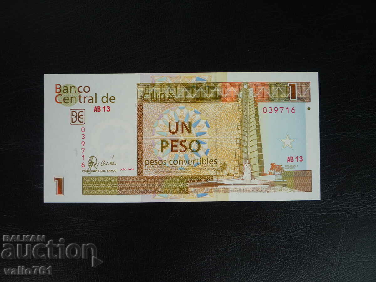 CUBA 1 CONVERTIBLE PESO 2006 NEW UNC