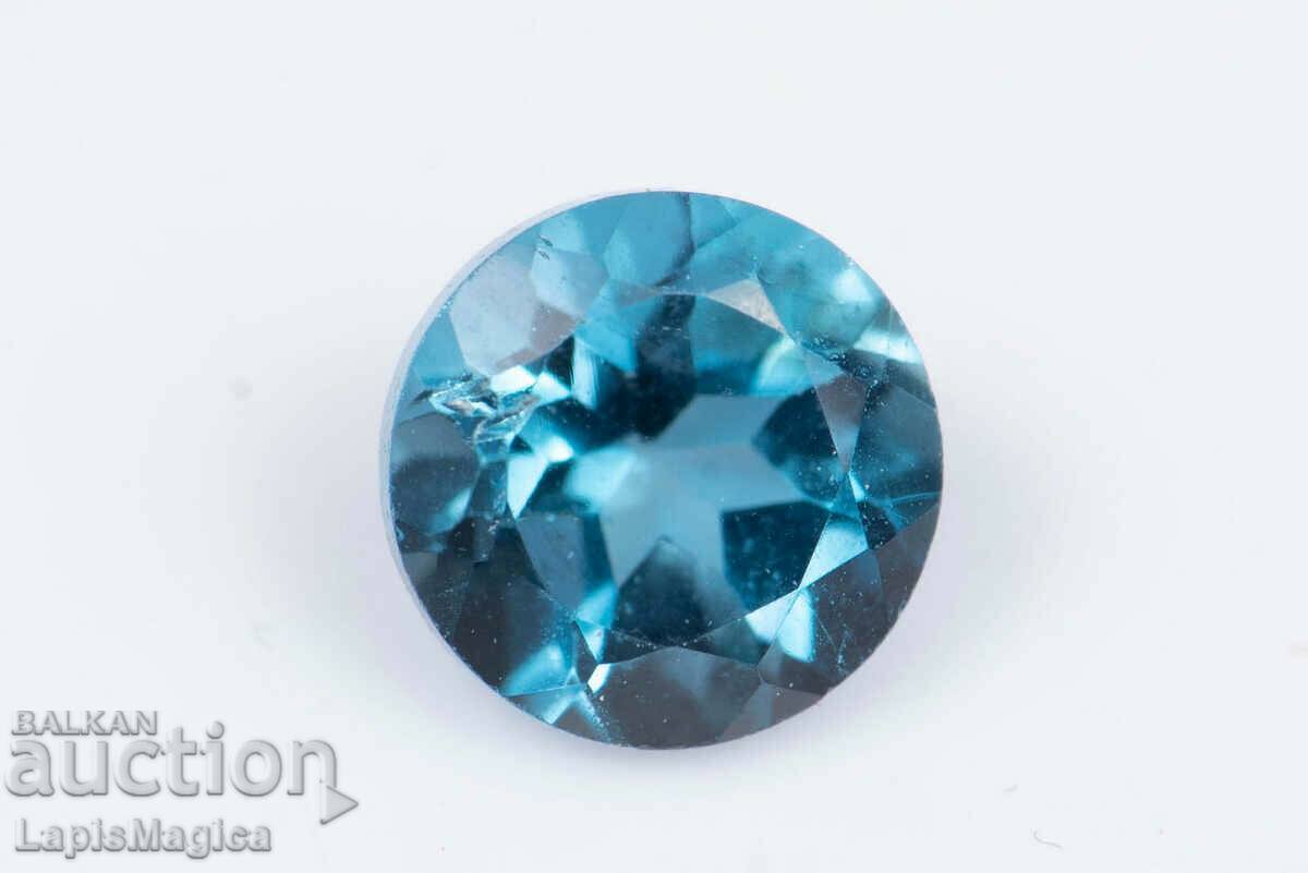 Topaz albastru din Londra 0,70 ct 5 mm tăiat rotund #4