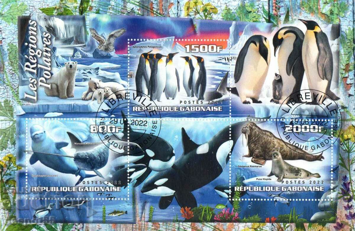 2022 Gabon. Animals in the polar regions. Block. ILLEGAL STAMP