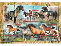 2022. Gabon. Horses. Block. ILLEGAL STAMP.