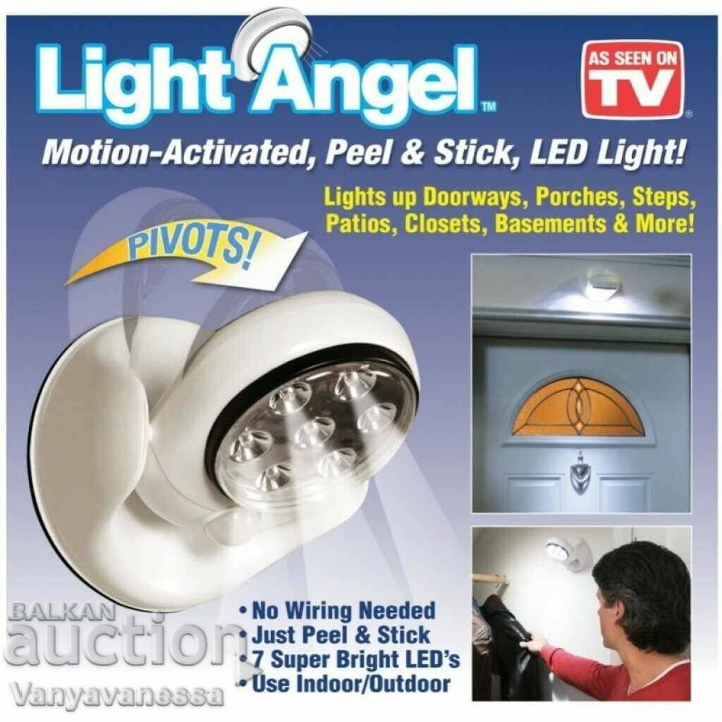 LED lamp with motion sensor and 360-degree swivel