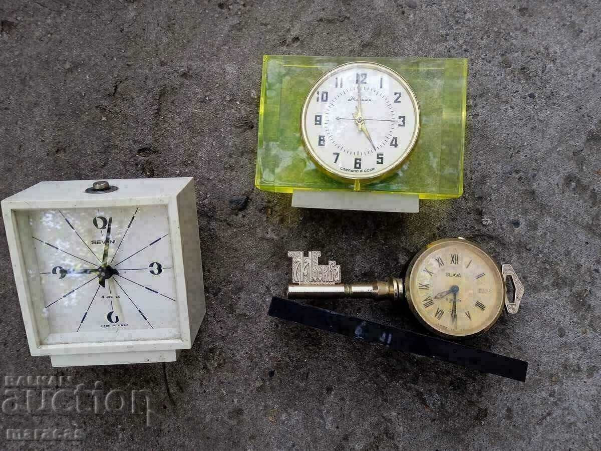 Lot of Soviet alarm clocks