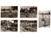 LOT 5x SMALL OLD PHOTOS FUN NEAR THE POOL D033