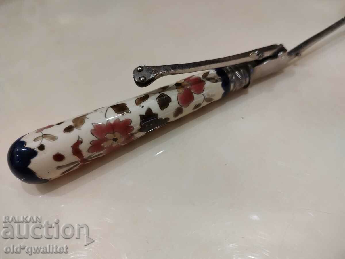 SPOON double natural mother of pearl porcelain handle, Art - 5 SPOON double natural mother of pearl porcelain handle, Art - 5