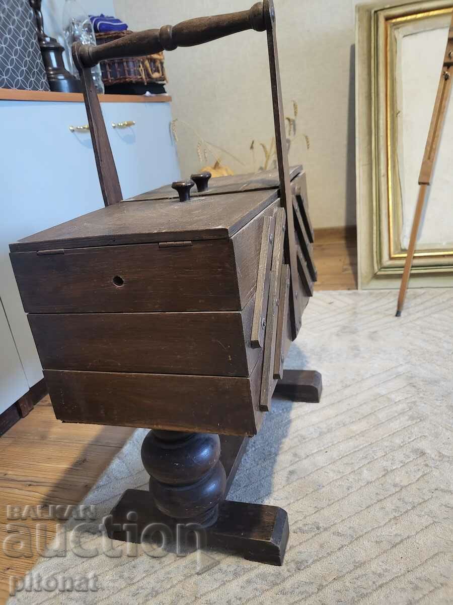 Auction Antique large wooden folding box Auction Antique large wooden folding box