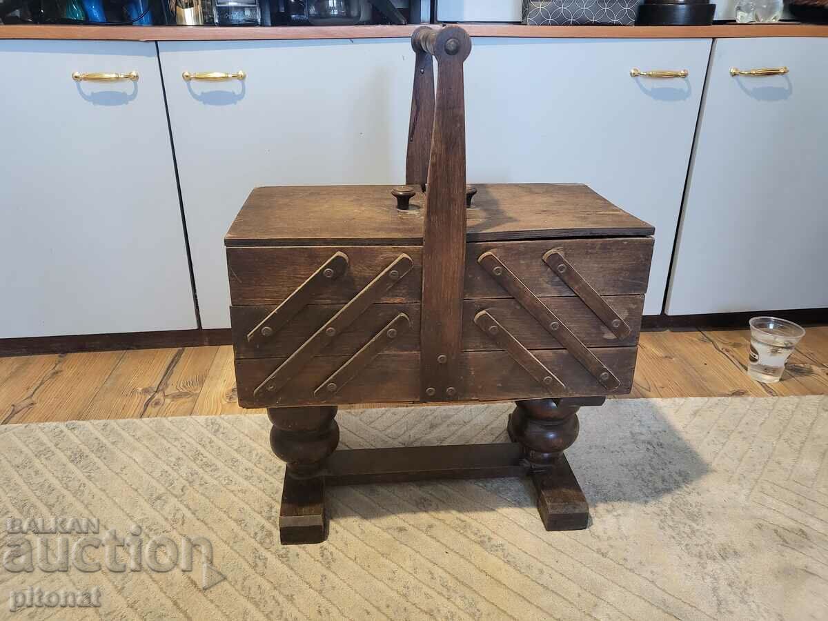 Antique large wooden folding box