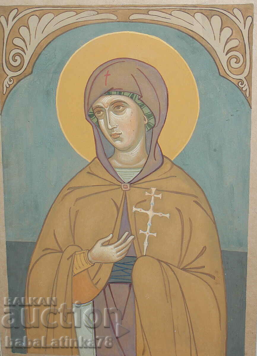 Pictură cu tema religioasă Tempera pictează Sfânta Petka