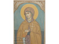 Painting religious theme Tempera paints Saint Petka