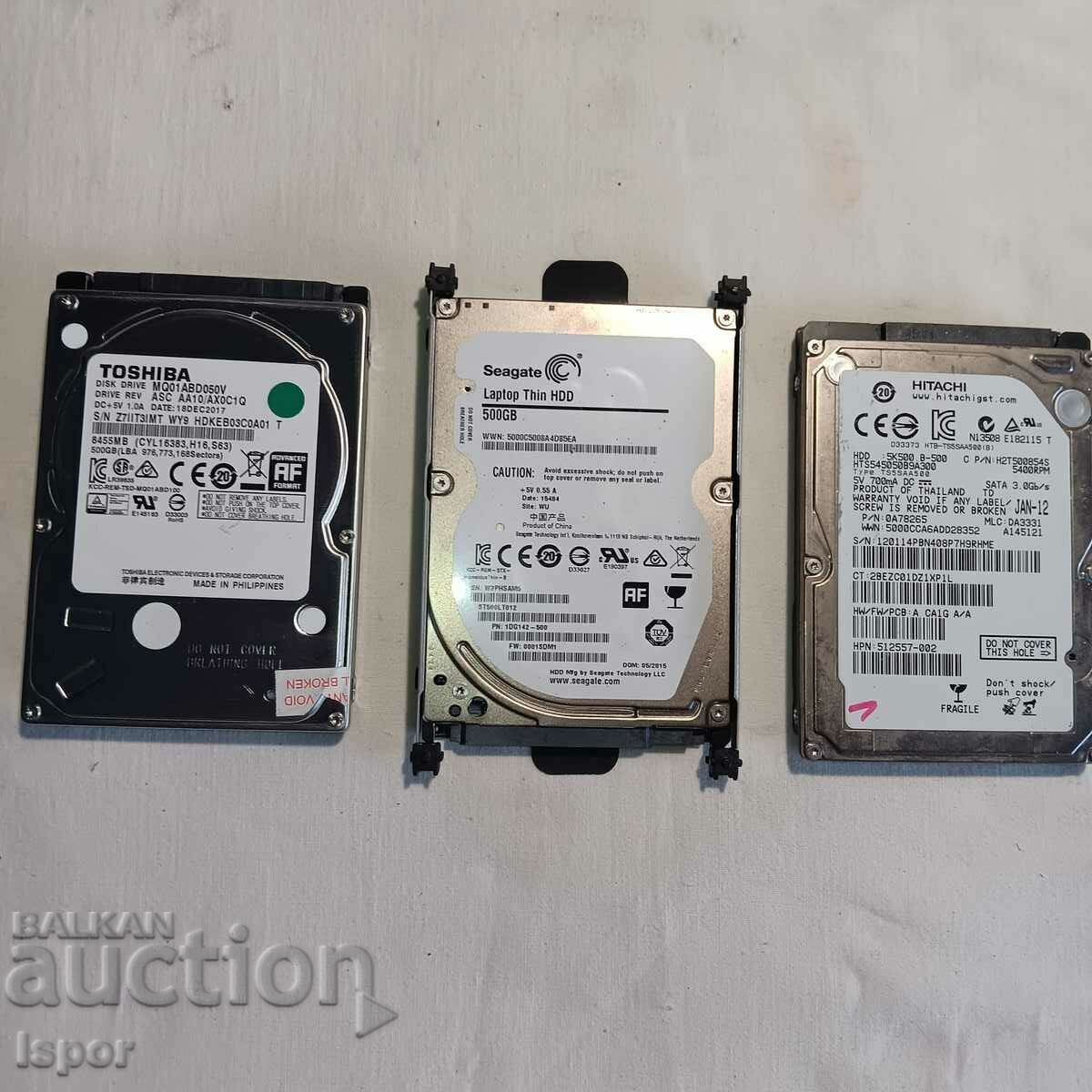 3 τμχ HDD x 500 GB για φορητό υπολογιστή