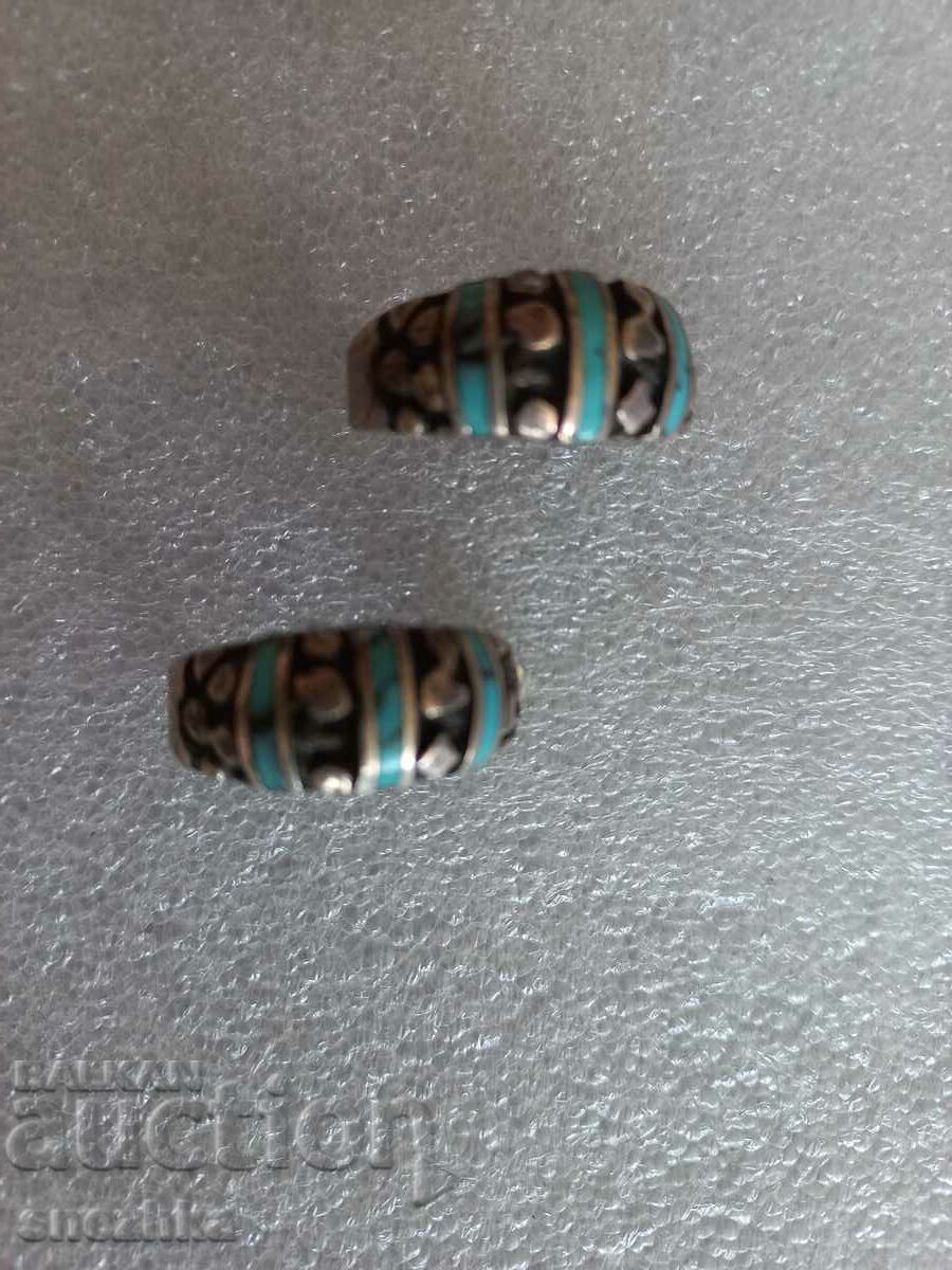 Jewelry - earrings by Angelo Krasini - silver + turquoise Jewelry - earrings by Angelo Krasini - silver + turquoise