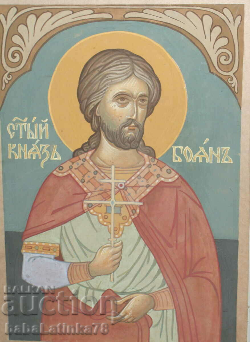 Saint Boyan tempera religious painting