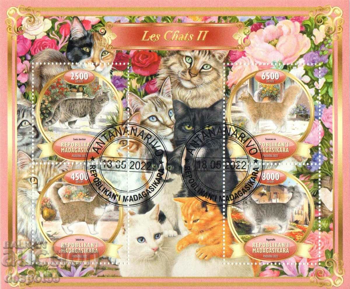 2022. Madagascar. Cats II - Illegal Stamp. Block.