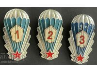 38681 Czechoslovakia 3 parachute insignia parachutist 1-2-3 class