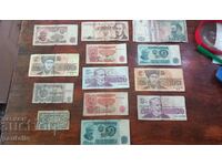 LOT OF BULGARIAN AND FOREIGN BANKNOTES 14 PCS.