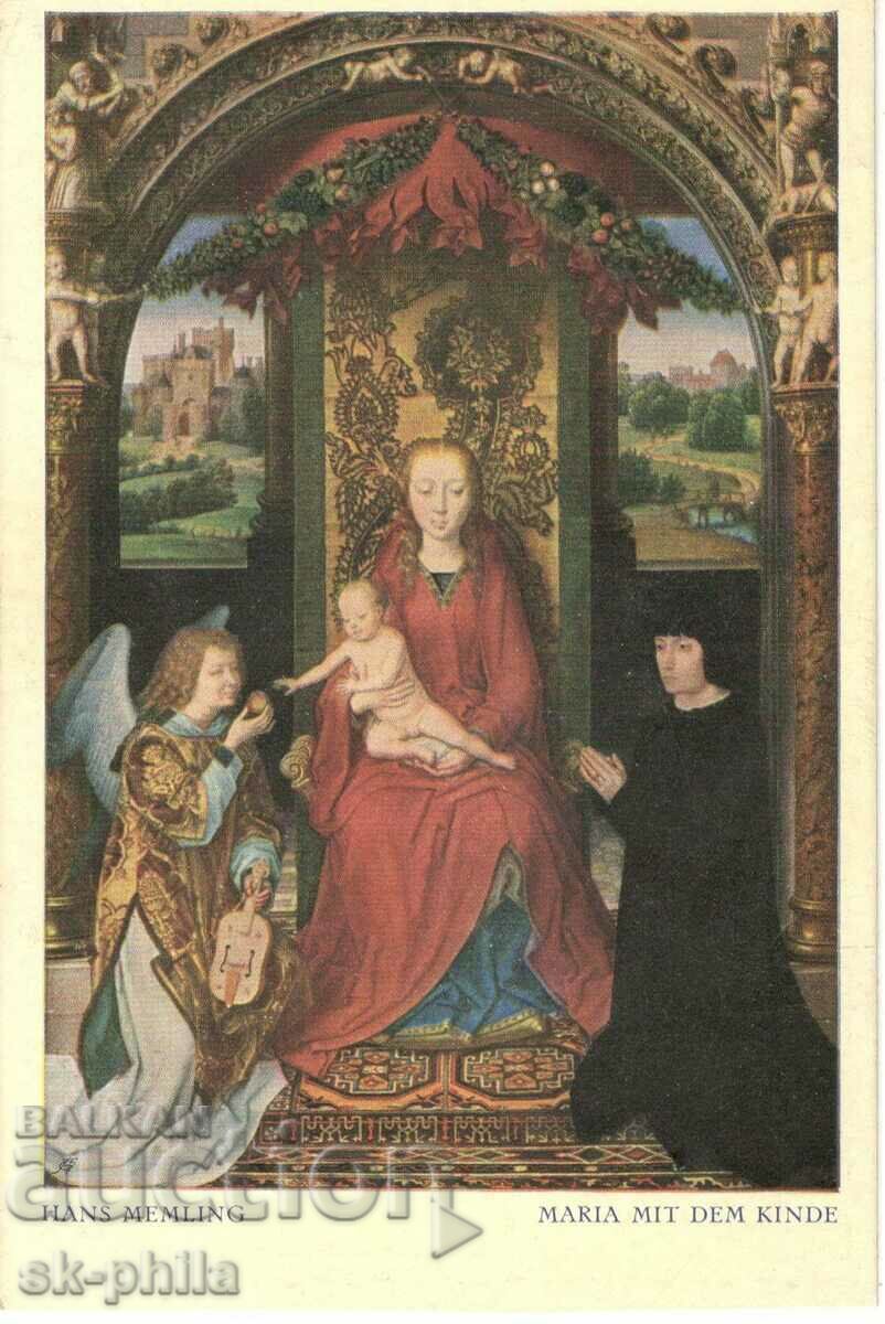 Old postcard - Art - Hans Memling, Virgin and Child