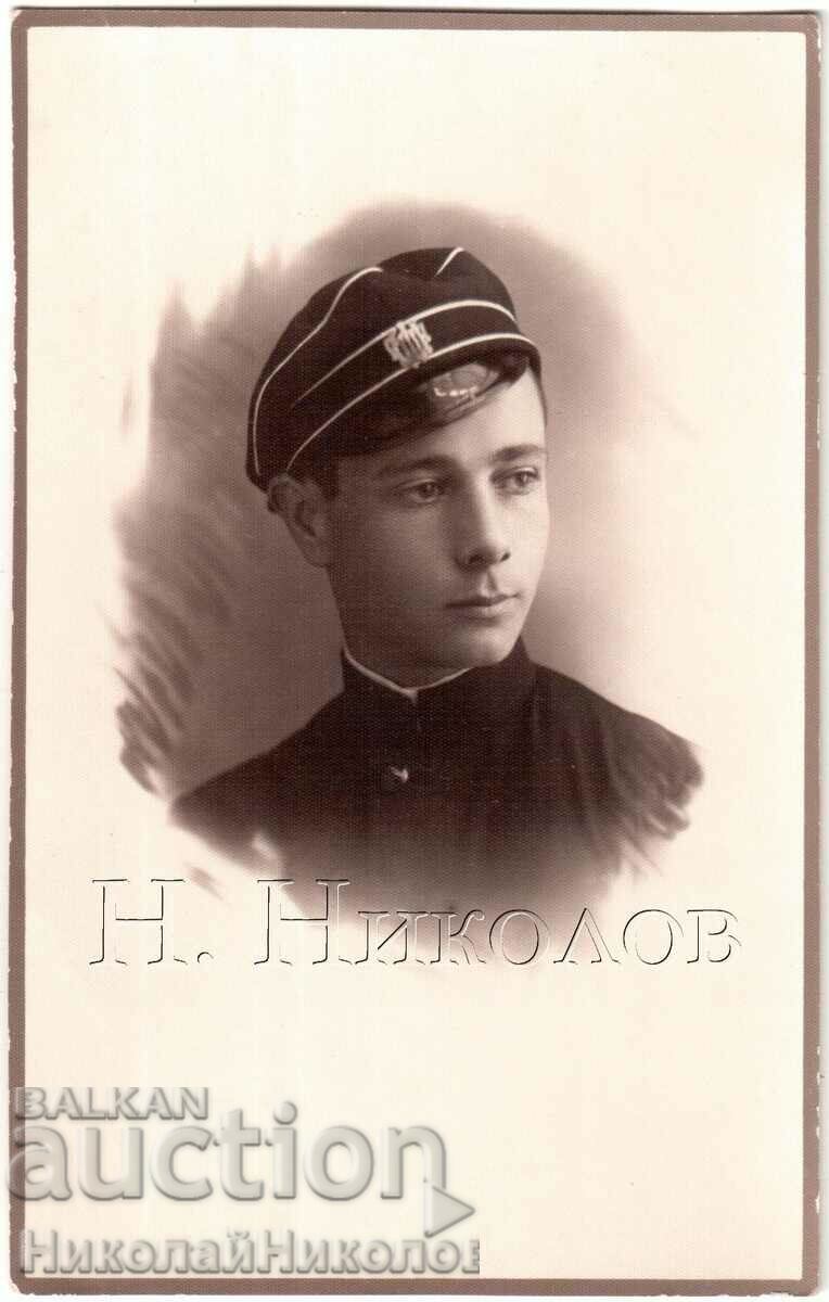 1931 FOTO VECHE ELEVĂ ZGOMOTĂ ÎN UNIFORMĂ D061