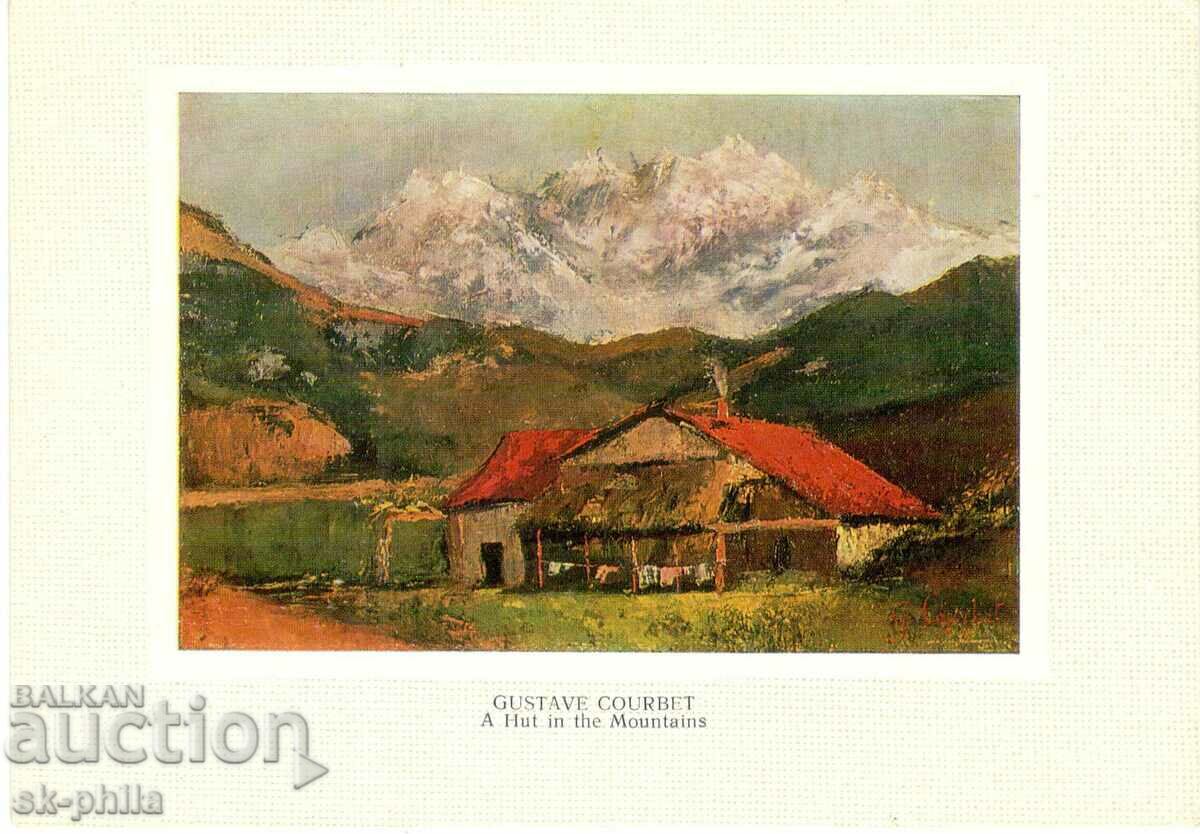 Old postcard - Art - Gustave Courbet, Home in the mountains