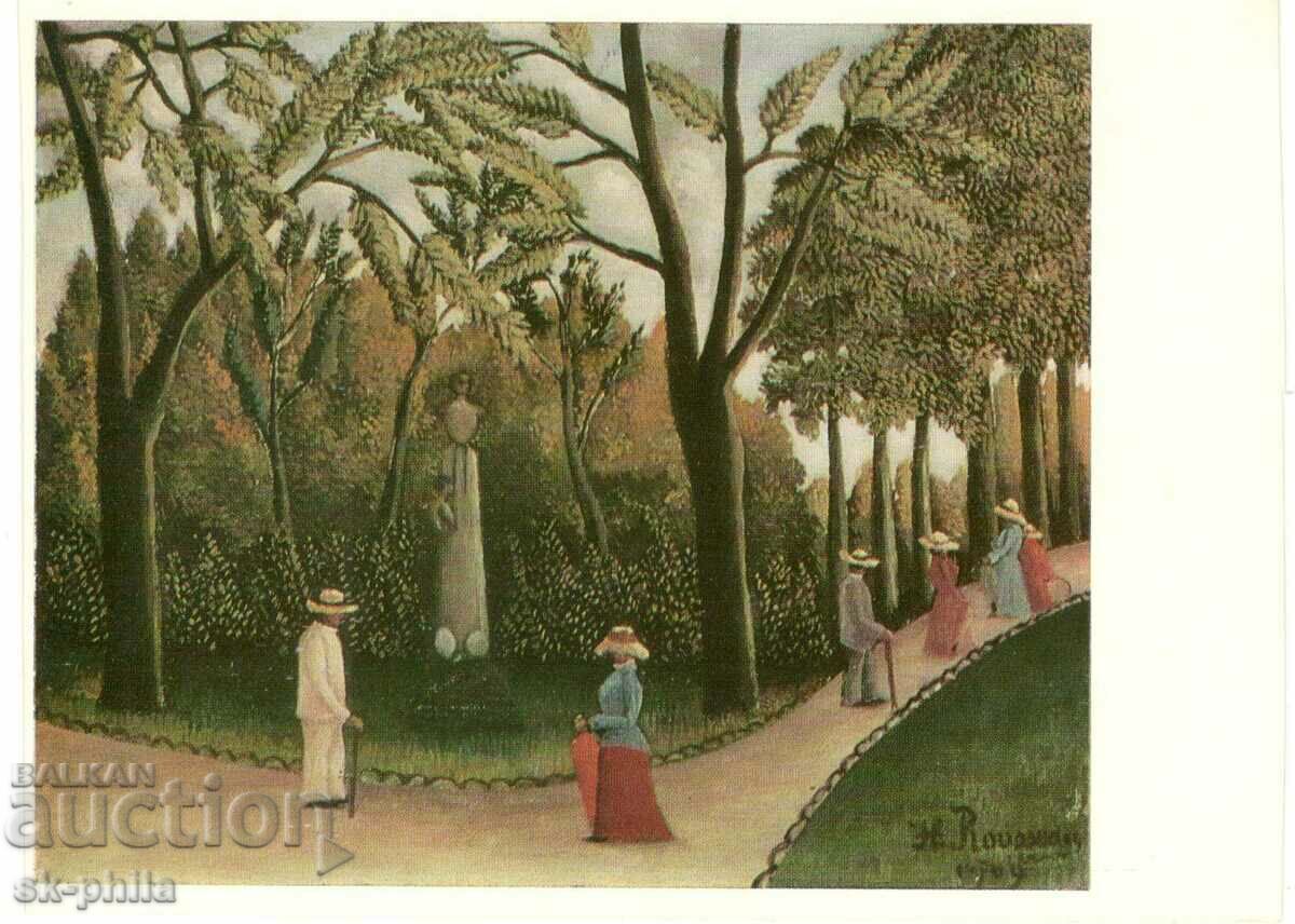 Old postcard - Art - Henri Rousseau, The Monument to Chopin