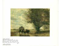 Old postcard - Art - Camille Corot, Haymaking