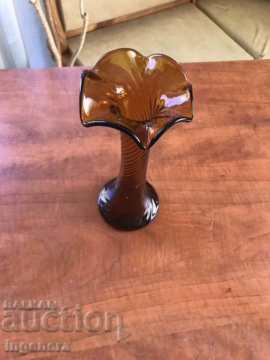 THICK-WALLED RELIEF GLASS VASE FROM SOZA ORNAMENTS with price 28.00 BGN | € 14.32 THICK-WALLED RELIEF GLASS VASE FROM SOZA ORNAMENTS with price 28.00 BGN | € 14.32