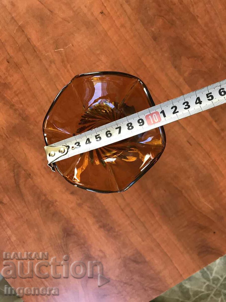 THICK-WALLED RELIEF GLASS VASE FROM SOZA ORNAMENTS - 5 THICK-WALLED RELIEF GLASS VASE FROM SOZA ORNAMENTS - 5