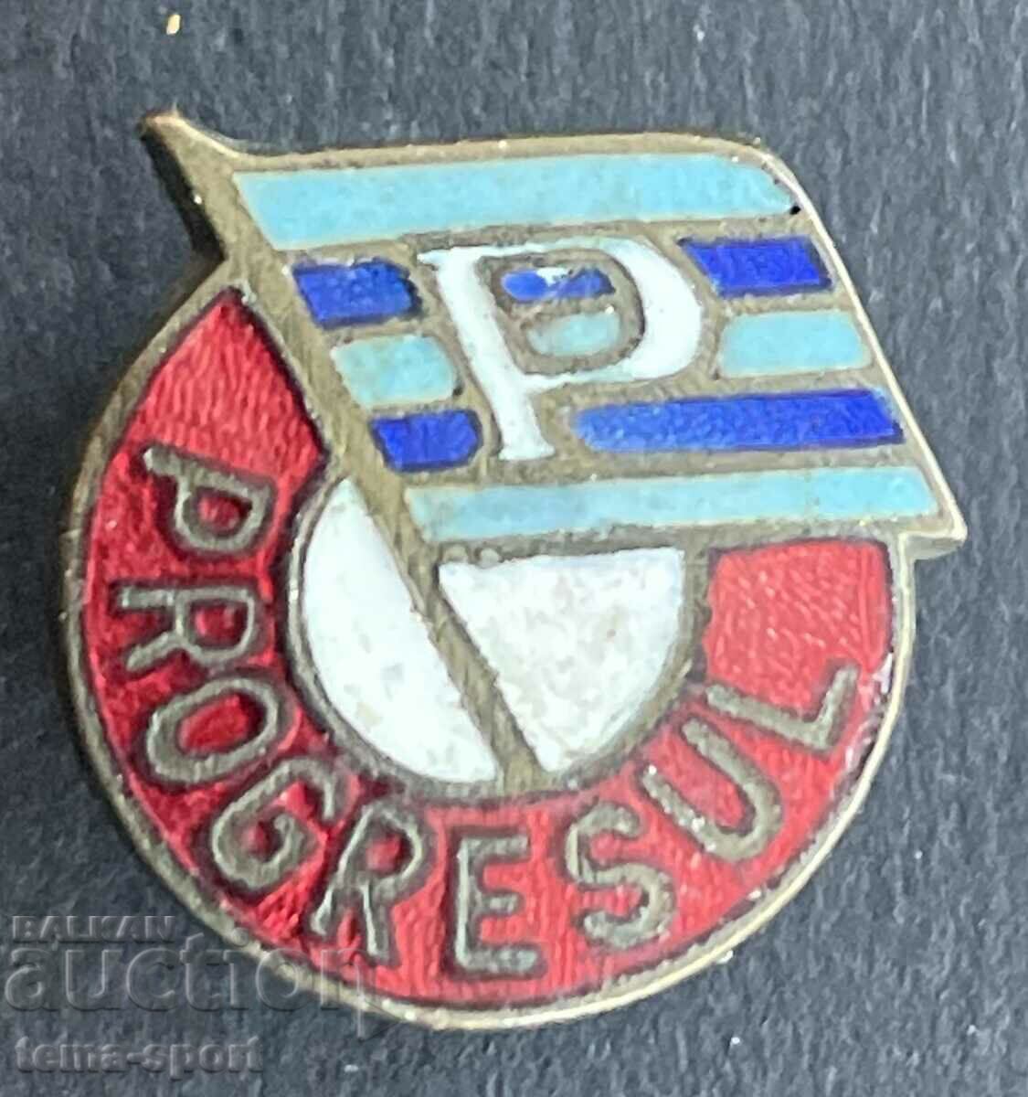 803 Romania sign football club Progresul enamel