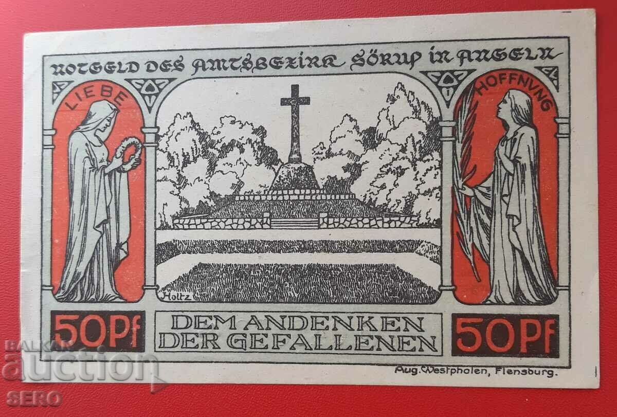 Banknote-Germany-Schleswig-Holstein-Sörup-50 pfennig 1920