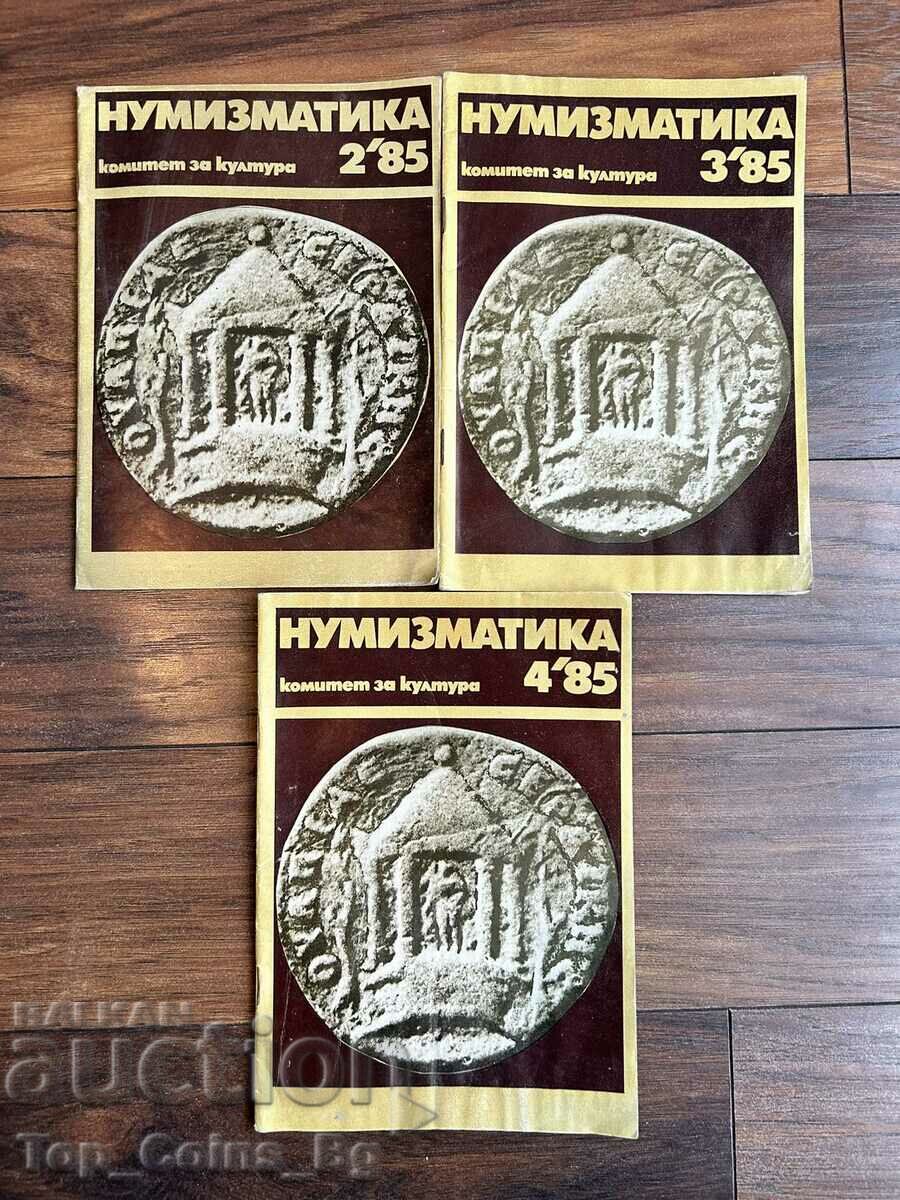 NUMISMATICS MAGAZINE YEAR 1985 issues 2, 3 and 4