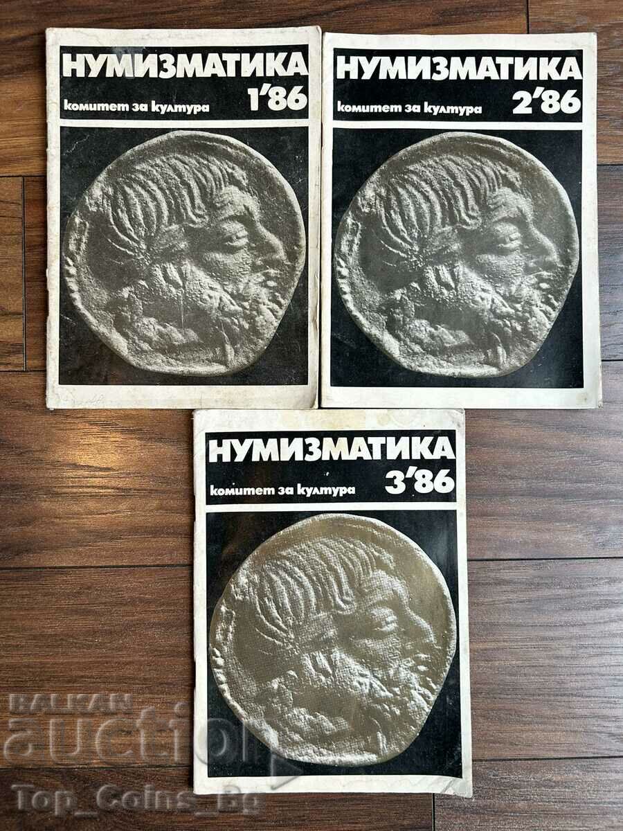 NUMISMATICS MAGAZINE YEAR 1986 issues 1, 2 and 3