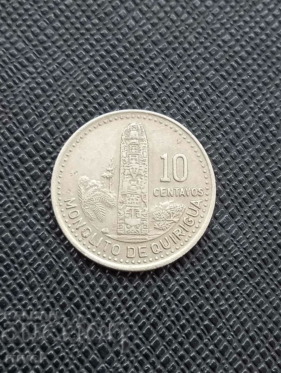 Guatemala 10 centavos, 1987