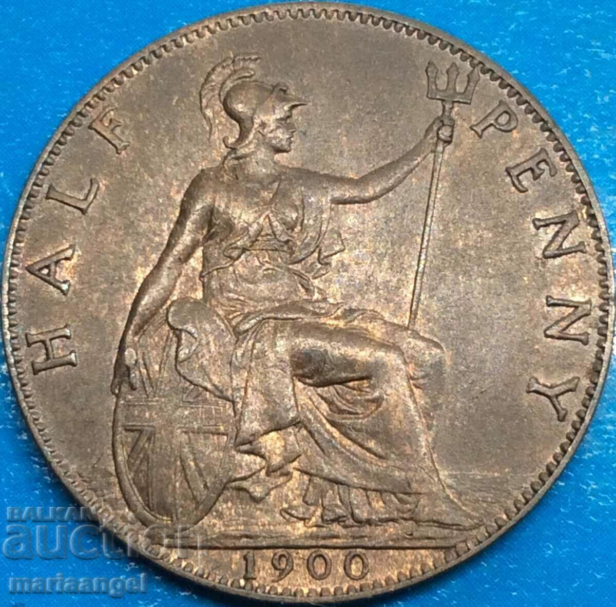 Great Britain 1/2 Penny 1900 Victoria UNC Bronze