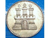 Hamburg 1 Schilling 1855 Germany silver