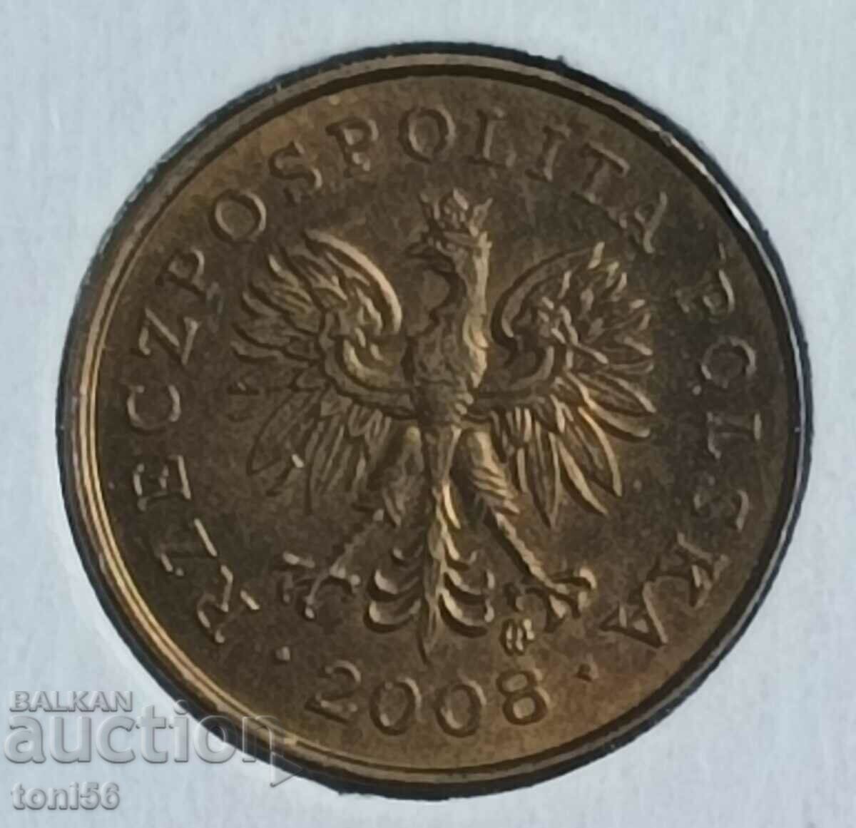 Poland 2 groszy 2008 UNC with price 0.30 BGN | € 0.15