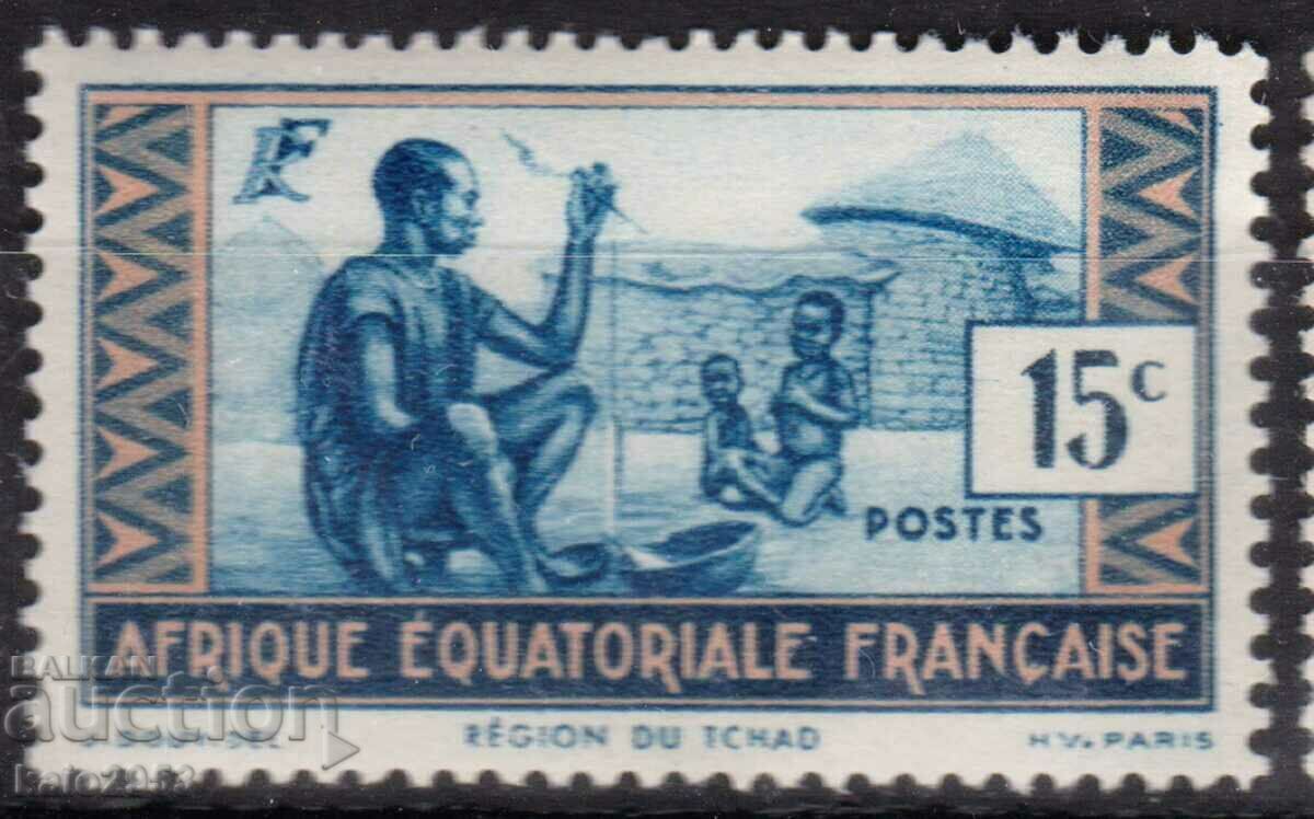 French Equat. Africa-1937-Regular-native from CHAD, MLH