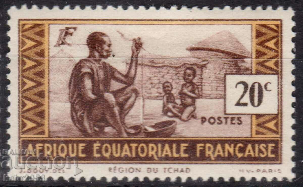 French Equat. Africa-1937-Regular-native from CHAD, MLH