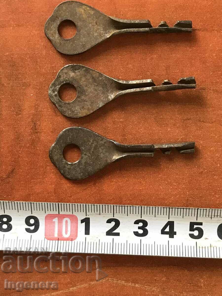 SHEET METAL KEY ANTIQUE-3 PCS.