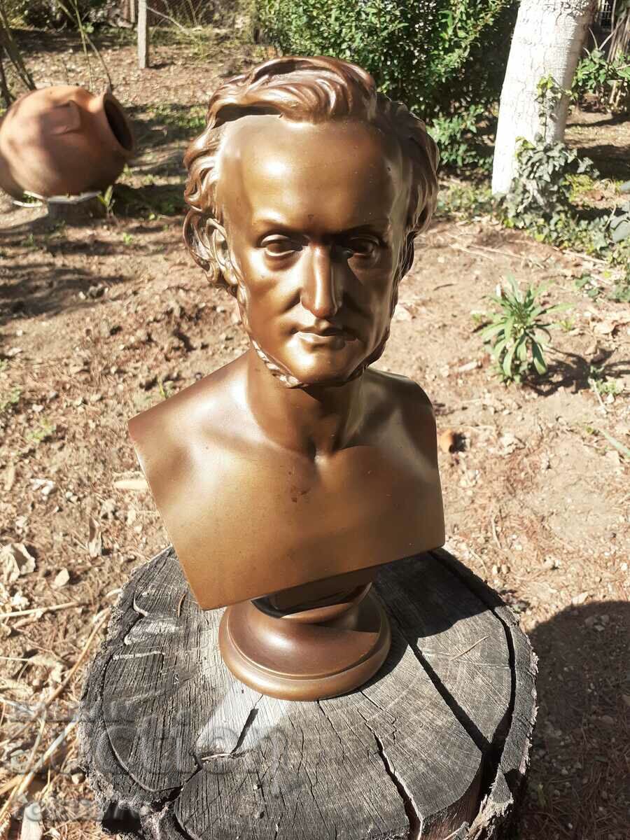 Un superb bust antic din bronz cu marcaje figura statuie