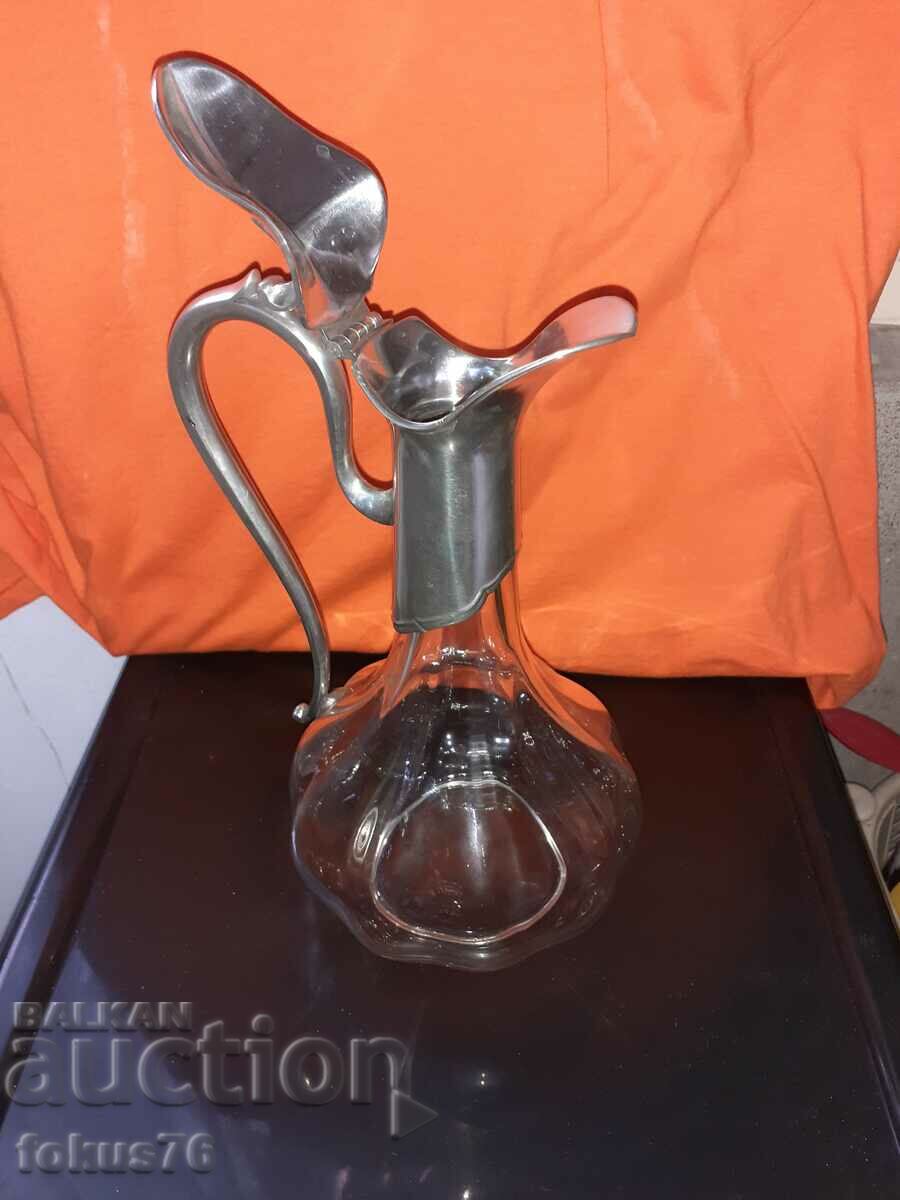 Delivery of A lovely carafe carafe silver plated marked Dumanoir Etain Delivery of A lovely carafe carafe silver plated marked Dumanoir Etain