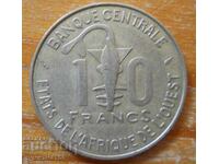 10 francs 1986 - West Africa