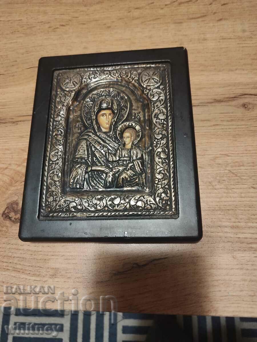 Silver icon of the Virgin and Child