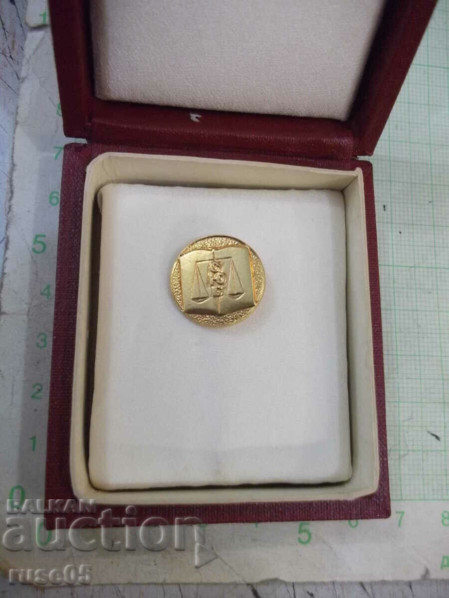 Delivery of Golden "Union of Lawyers in Bulgaria" badge with box Delivery of Golden "Union of Lawyers in Bulgaria" badge with box