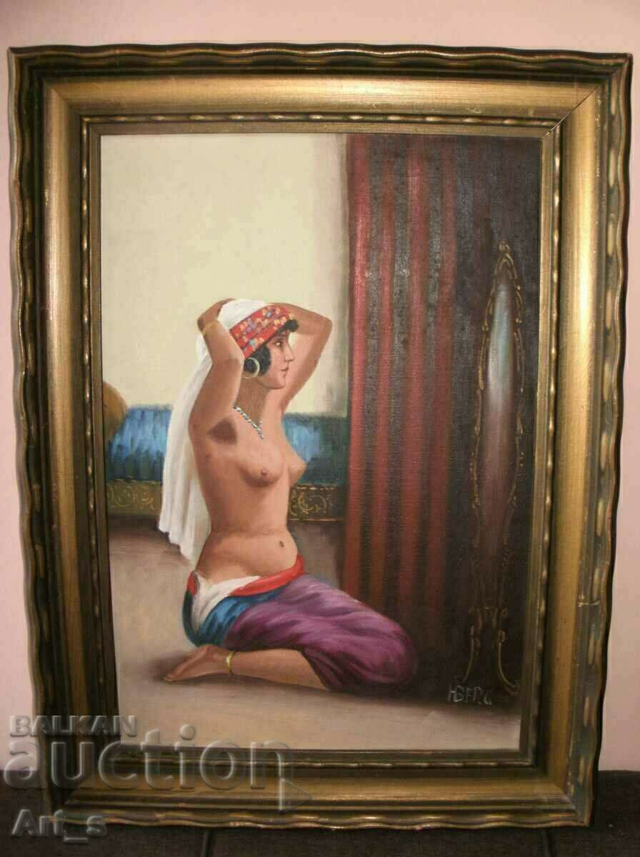 "Mirror, mirror" - oil on canvas in a wooden frame with price € 70.00 | 136.91 BGN "Mirror, mirror" - oil on canvas in a wooden frame with price € 70.00 | 136.91 BGN