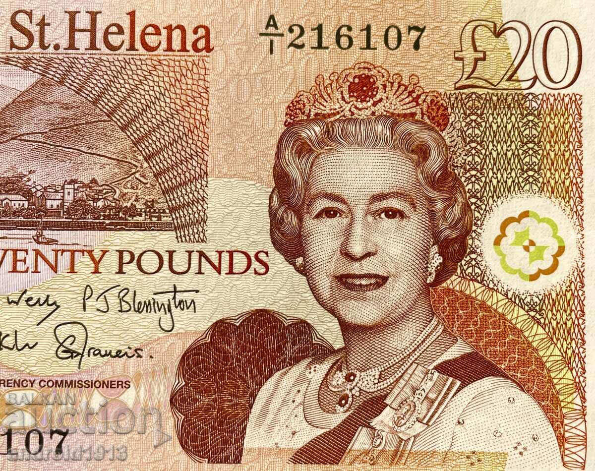 SAINT HELENA - 20 POUNDS 2012, P-13b, UNC, RARE