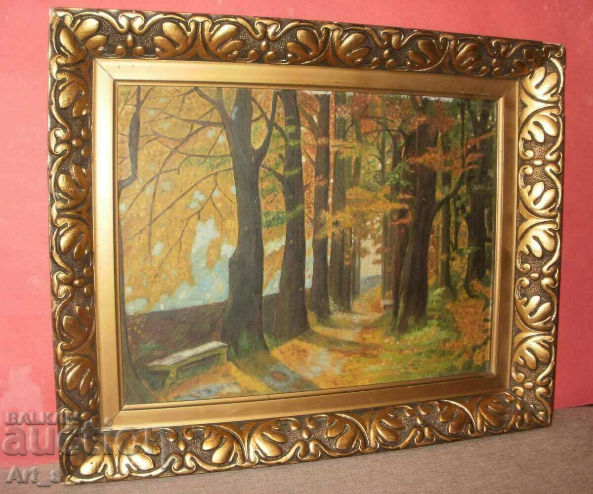 Delivery of Golden Autumn - Magnificent framed oil landscape Delivery of Golden Autumn - Magnificent framed oil landscape