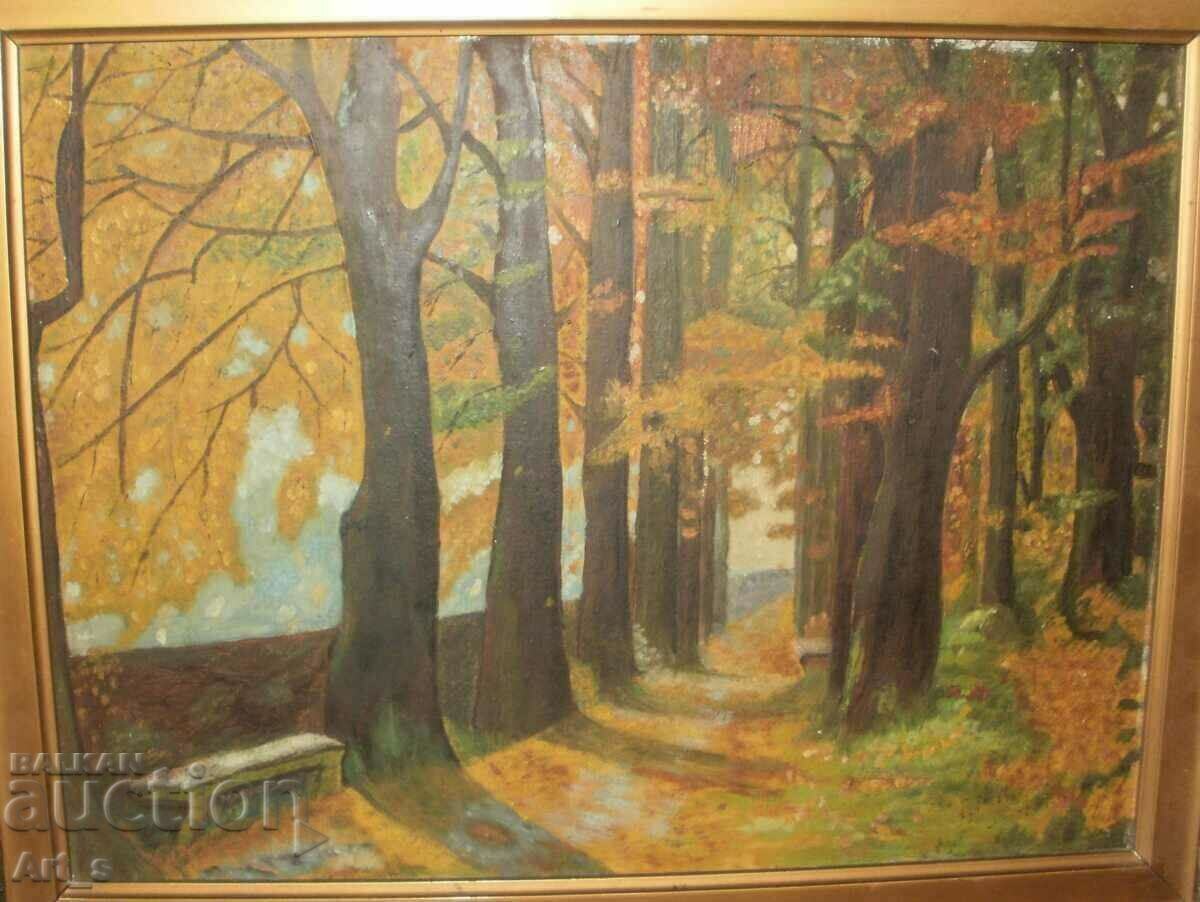 Golden Autumn - Magnificent framed oil landscape - 6 Golden Autumn - Magnificent framed oil landscape - 6