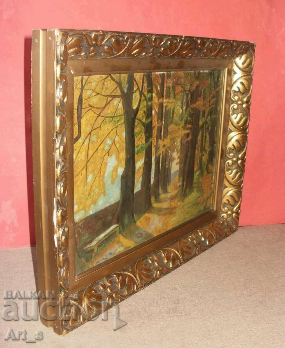 Golden Autumn - Magnificent framed oil landscape - 7 Golden Autumn - Magnificent framed oil landscape - 7