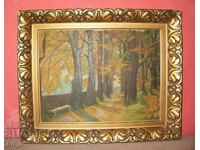 Golden Autumn - Magnificent framed oil landscape