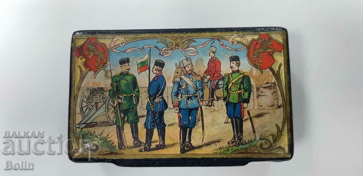 Rare wooden box with painting 1900 - 1918. War scene - 7 Rare wooden box with painting 1900 - 1918. War scene - 7