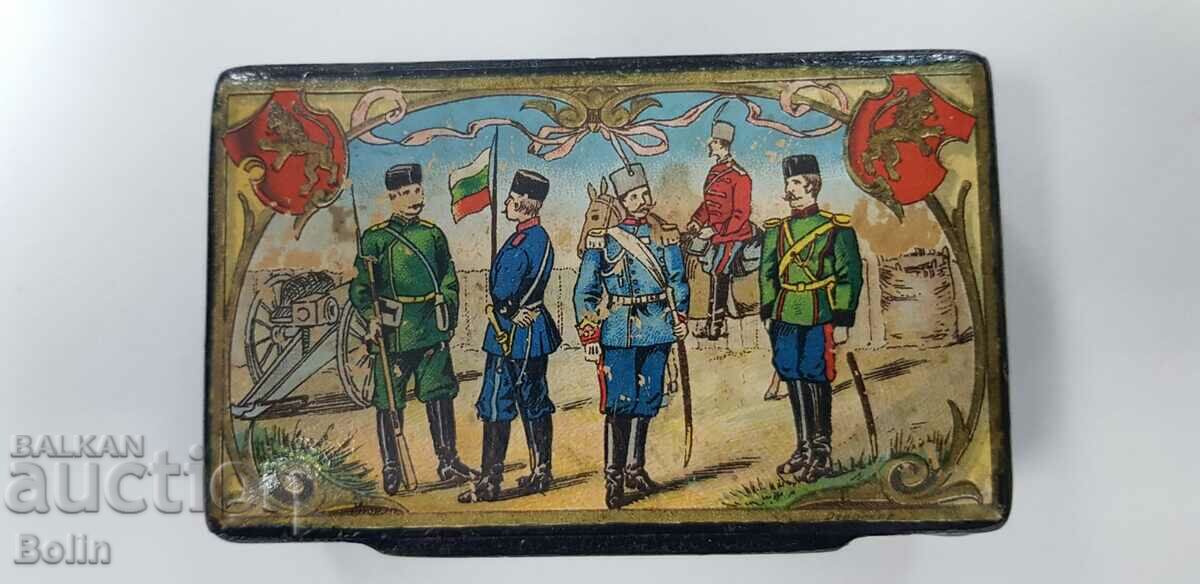 Very rare military wooden box with picture 1900 - 1918.