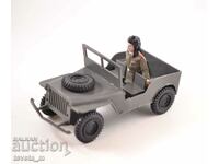 WWII plastic toy jeep with soldier - children's toys